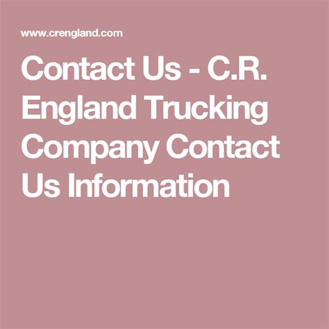 english trucking company contact